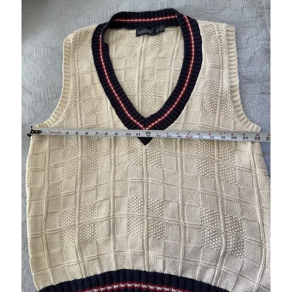 Lands End Sweater Vest Men Large Preppy Cricket Golf‎ Preppy Polo 90s USA VTG
